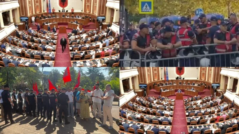 Tensione në protestë, policia shoqëron 5 persona