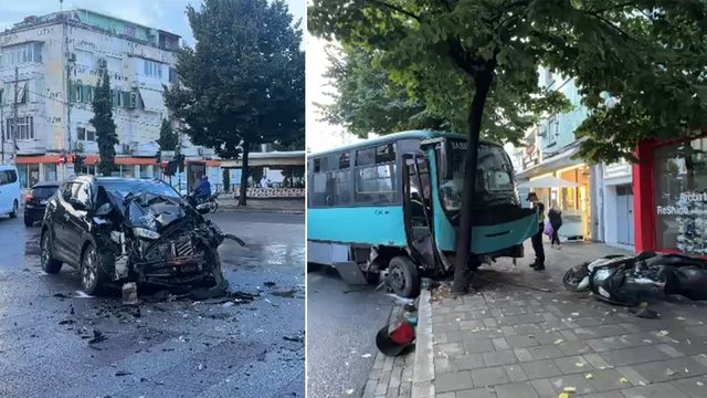Aksident në Tiranë, urbani përplaset me një automjet te rruga “Bardhyl”