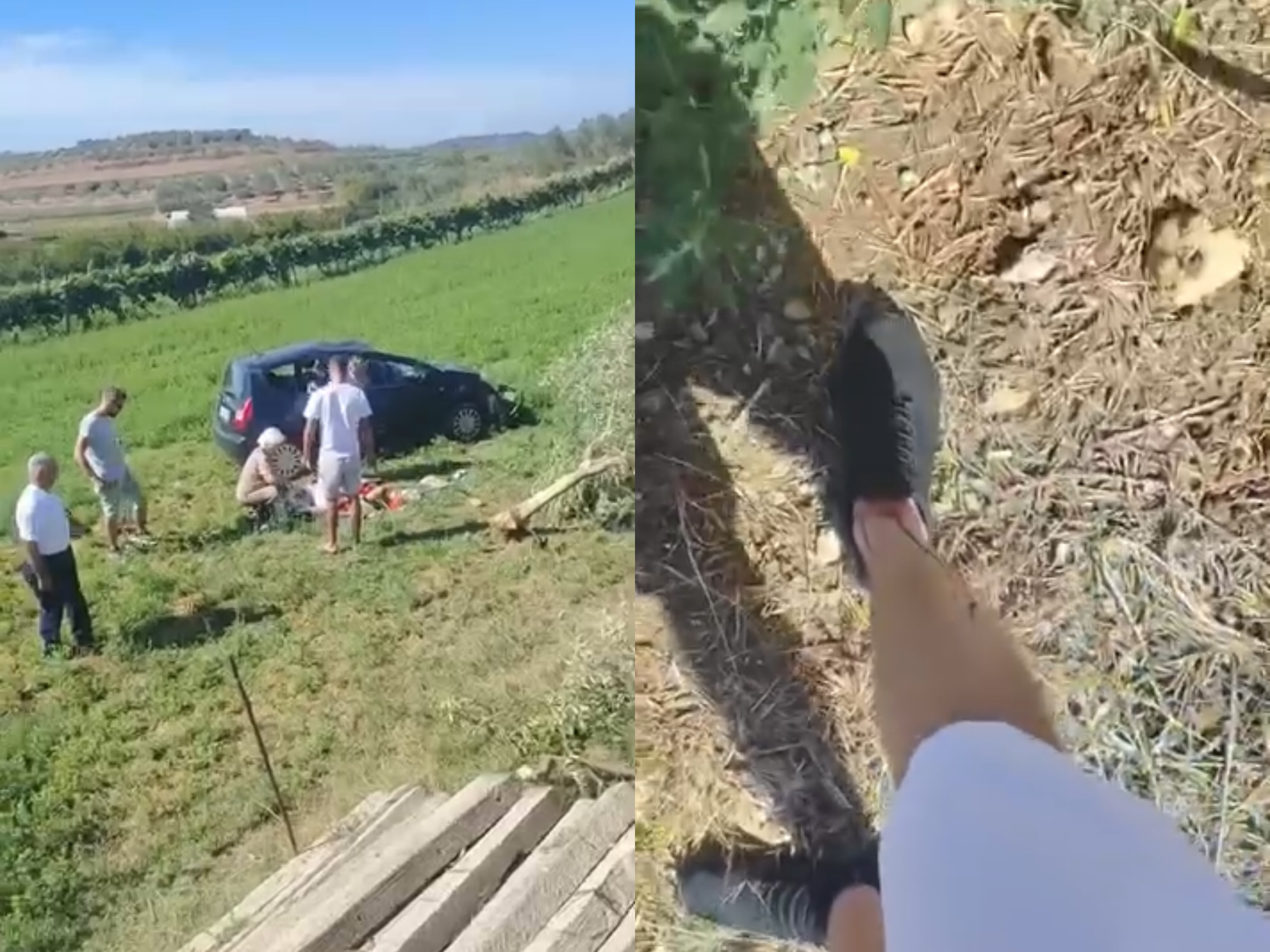 Burrë e grua aksidentohen dhe bllokohen në makinë, dy të rinjtë i shpëtojnë dhe nxjerrin jashtë