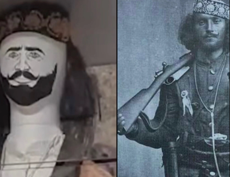 Tallja me figurën e Çerçiz Topullit, veshjet dhe armët e heroit në një manekin si 'dordolec'! Jep dorëheqjen drejtori