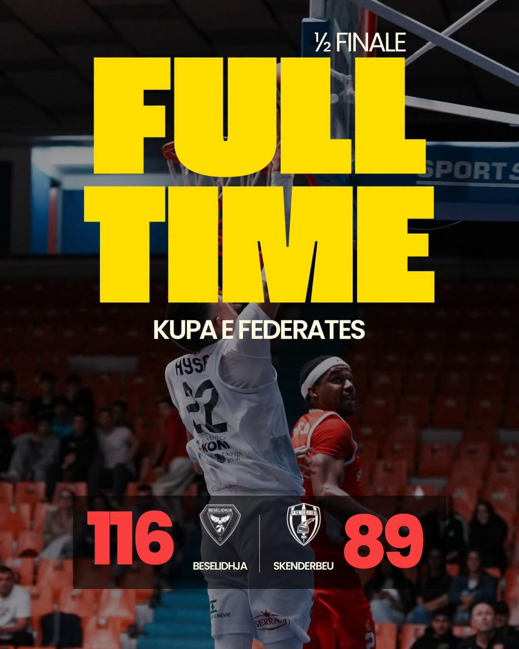 Besëlidhja Basket fiton thellë ndaj Skënderbeut, siguron finalen e Kupës së Federatës