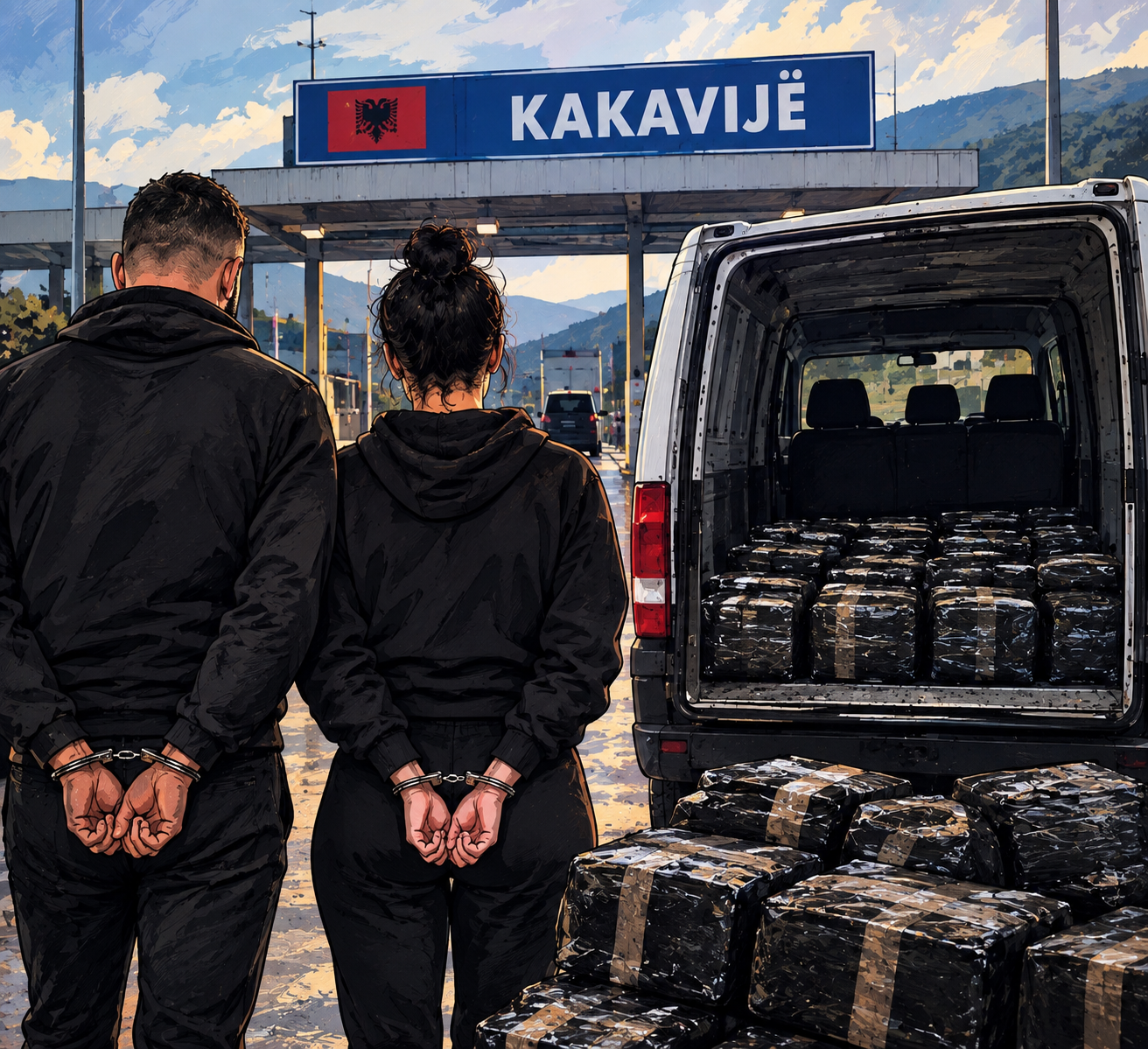 Policia fik ‘Bonnie & Clyde’ në Kakavijë, çifti po transportonte 91 kg drogë drejt Greqisë