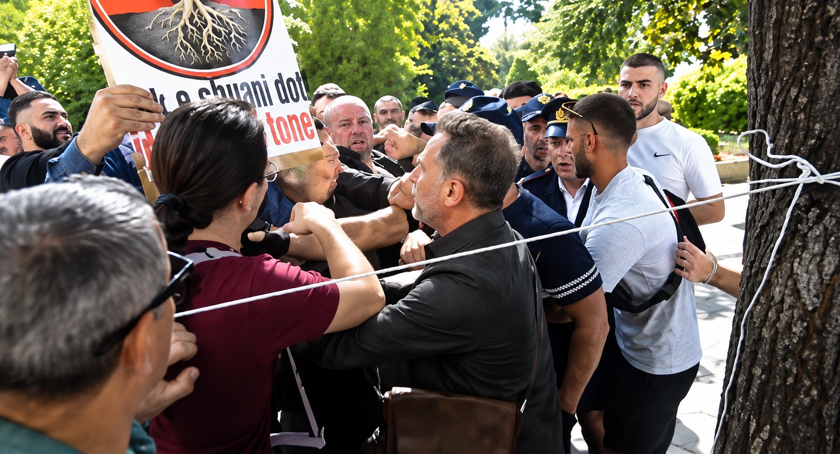 Erion Braçe sherr me protestuesit te Kryesia e Kuvendit