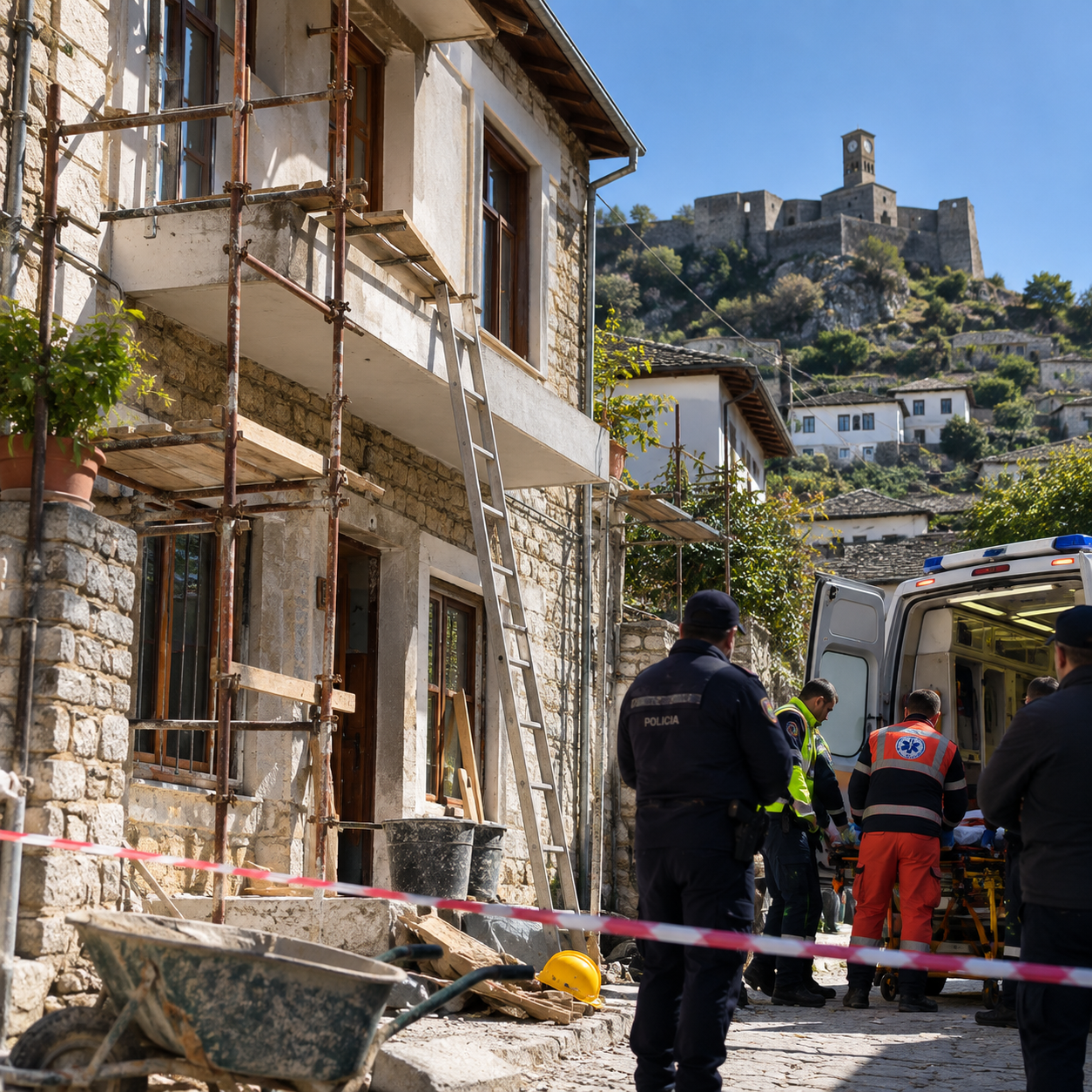 Ra nga kati i dytë i banesës ku po punonte, humb jetën 64-vjeçari në Gjirokastër