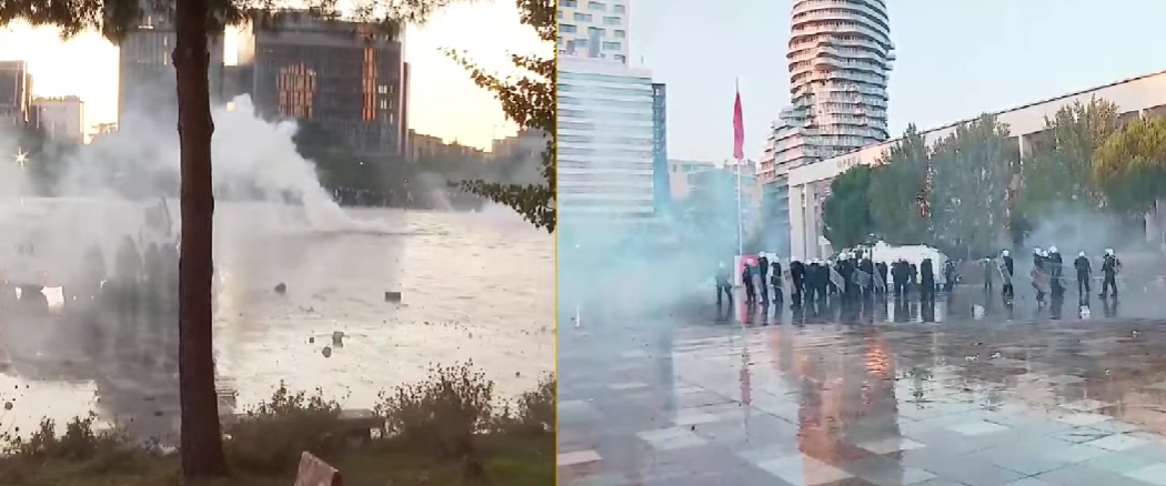 Forcat Shqiponja gjuajnë me plumba gome, kaos i madh te sheshi ”Skëndërbej”
