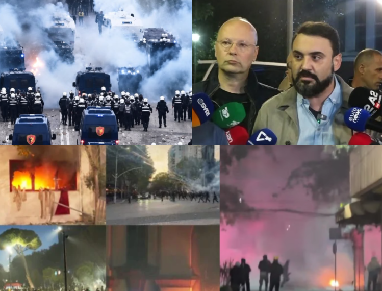 Situatë lufte në Tiranë. Flakët djegin komisariatin nr 3, disa ministri dhe trazira në selitë politike PS-PD