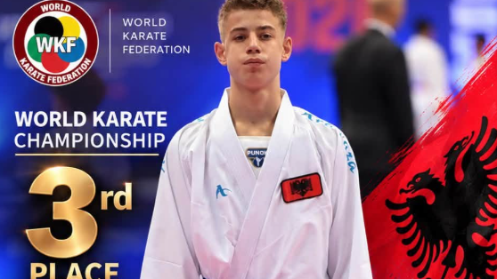 Shqipëria fiton medaljen e parë në karate, Neevis Hasani “i bronztë” në Botëror