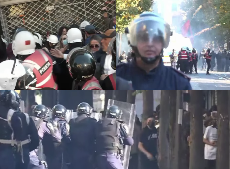 Rikthehen trazirat, gurë dhe gaz në qendër të Tiranës. Protestuesit rikthehen te Kryeministria