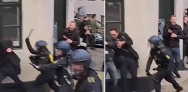 “Çmendet” policia daneze, bashkë me protestuesit godet edhe gazetarët