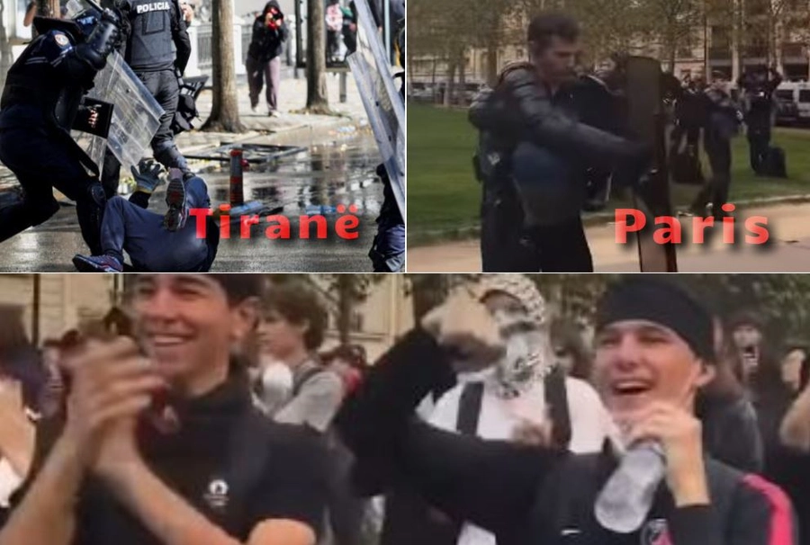 Në Francë policia heq helmetat dhe bashkohet me protestuesit, në Shqipëri uniformat blu i dhunojnë