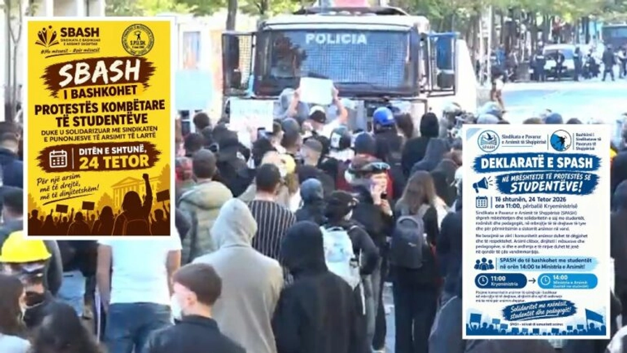 Dy sindikatat e arsimit solidarizohen me protestën kombëtare të studentëve! Nesër në tubim te Kryeministria e MAS