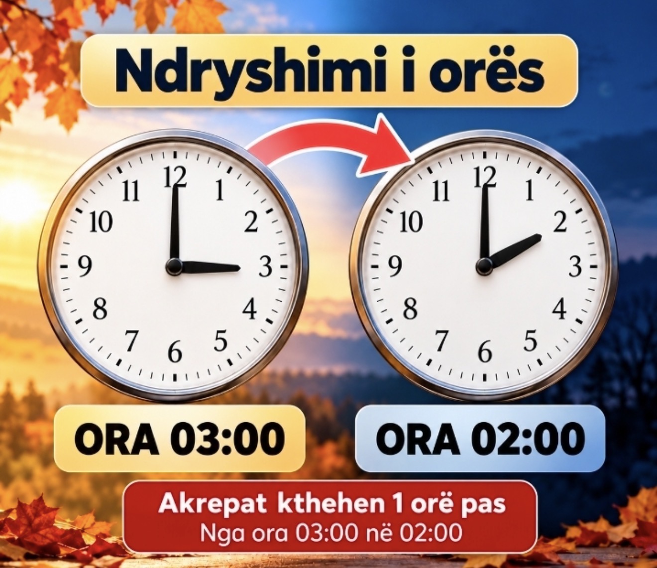 Ndryshon ora sonte, akrepat kthehen 60 minuta pas. Pse ndodh kjo dhe cilat vende e kanë hequr këtë praktikë